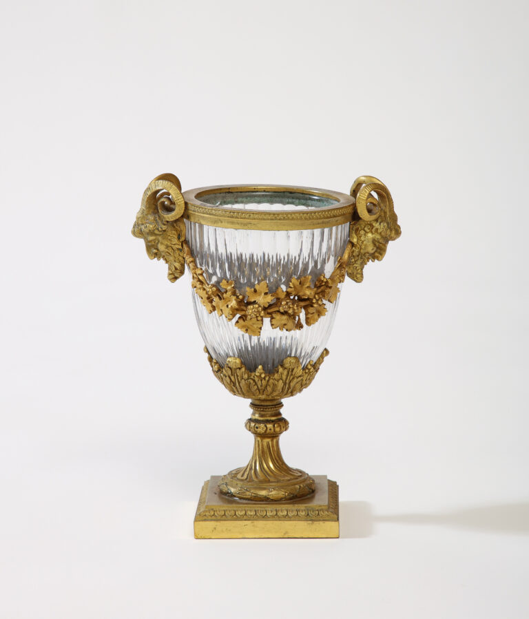 Napoleon III Gilt Bronze Cut-Crystal Urn / Coupe