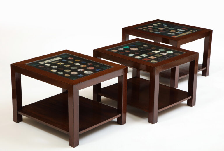 Set of Three Specimen-Stone Low Tables