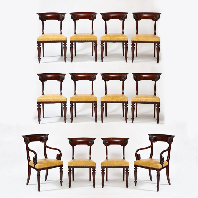 Set of Twelve William IV Mahogany Dining Chairs 1